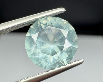 Montana Sapphire, pastel blue, round 2.52ct precision cut gem.