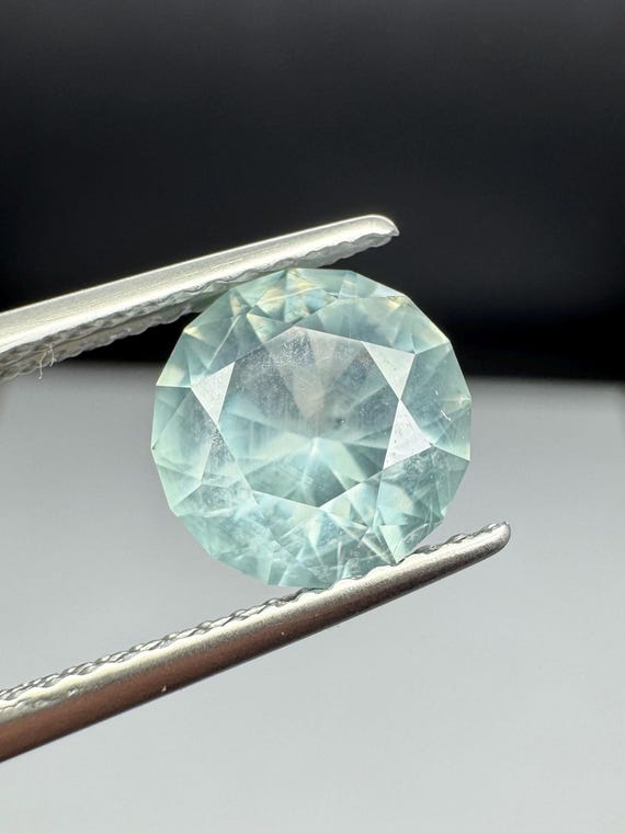 Montana Sapphire, pastel blue, round 2.52ct precision cut gem.