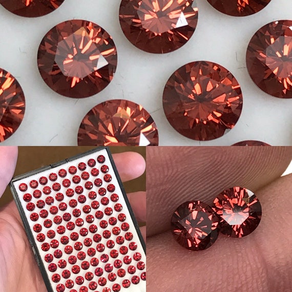 Precision cut Garnet pair rounds! 5mm. Natural clean stones!
