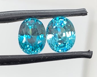 Blue Zircon Ovals: 7.3tcw
