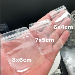 Clear PVC plastic (100ct) Watch, Gemstone, gem rough, jewelry, reusable, zip lock, no blue tint, bags. .26-.47mm thick.