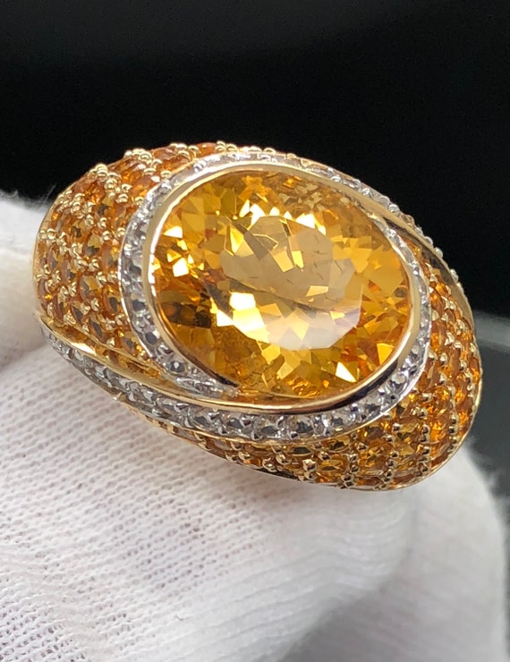 Bright Colored Sun kissed Citrine in 14k yellow gold! Sz. 10!