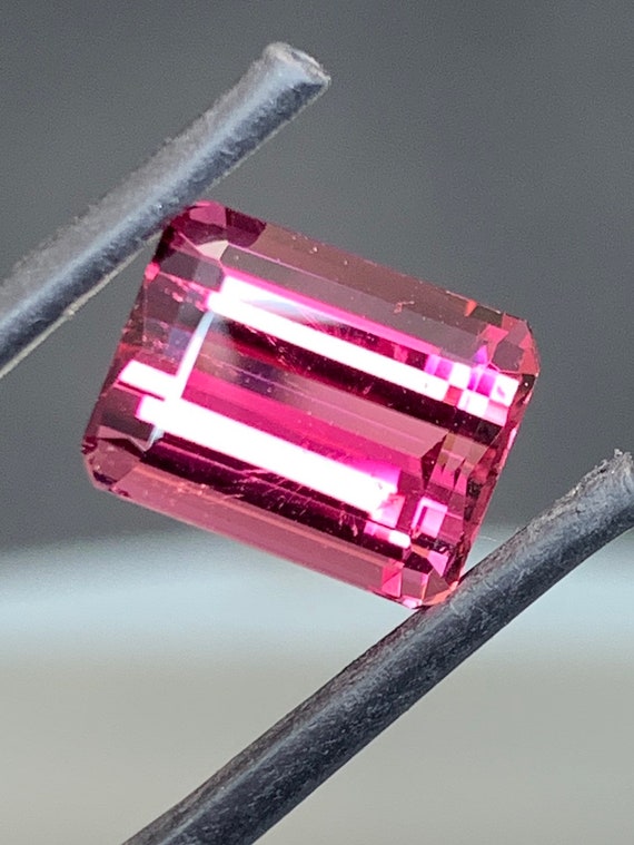 Rare 5ct clean Rubellite Tourmaline, neon pink with rich hue, natural Gemstone!