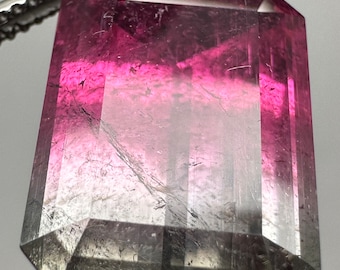 Huge bi color Tourmaline. 13.26 magenta, grey, natural gemstone.