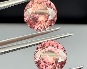 Rose Zircon matched pair. 6.9 total carats.