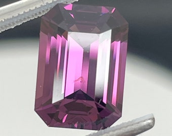 Purple Spinel 3.39ct calibrated emerald cut. 10x8mm