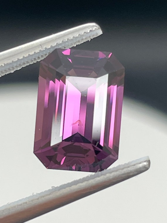 Purple Spinel 3.39ct calibrated emerald cut. 10x8mm