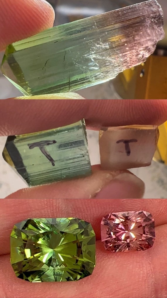 Two piece Tourmaline suite. Precision cut and polished world class collectors gems. Untreated and hand cut by me. Over ten total carats.