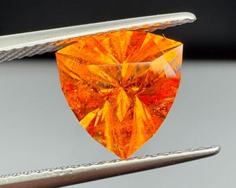 Mandarin Garnet. 3.7ct top Nigerian trillion!