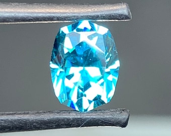 Precision cut natural Blue Zircon 4.19ct. Exceptional polish!