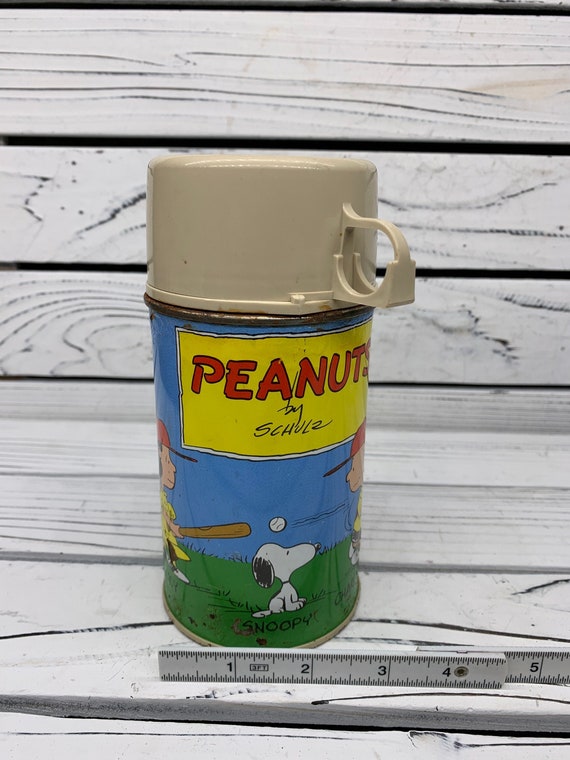 Vintage Metal Peanuts Snoopy Thermos, Snoopy Kids… - image 5