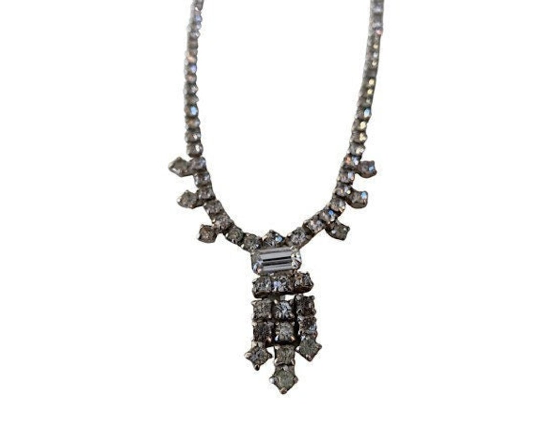 Costume Jewelry, Vintage Fake Diamond Necklace Etsy