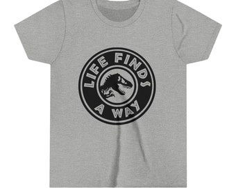 Life finds a way Dinosaur Youth Short Sleeve Tee, kids, child