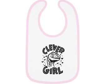 Clever Girl Baby Contrast Trim Jersey Bib