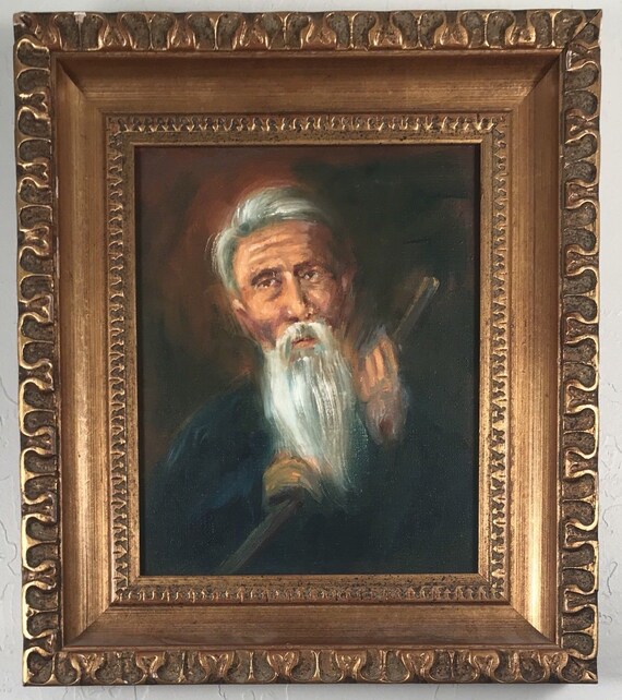 Unique Antique Portrait Of An Asian Man With A Long Beard Etsy
