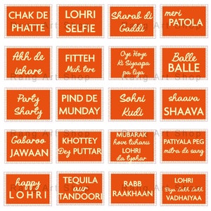 Lohri Photo Booth Props - 20 Bollywood Theme Props -Indian Festival  Celebration - Punjabi Party Printable-Bollywood Photo booth Props-Hindu