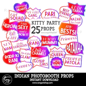 Indian Kitty Party Photobooth Props - Indian celebrations-Punjabi Party - Bollywood Party -Digital Download - Desi Props
