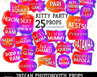 Indian Kitty Party Photobooth Props - Indian celebrations-Punjabi Party - Bollywood Party -Digital Download - Desi Props