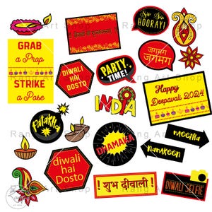 Diwali Photo Booth Prop 2024 Photobooth Props Printable - Indian Themed Party Printable - Indian Festival Celebrations - Hindu - DIY