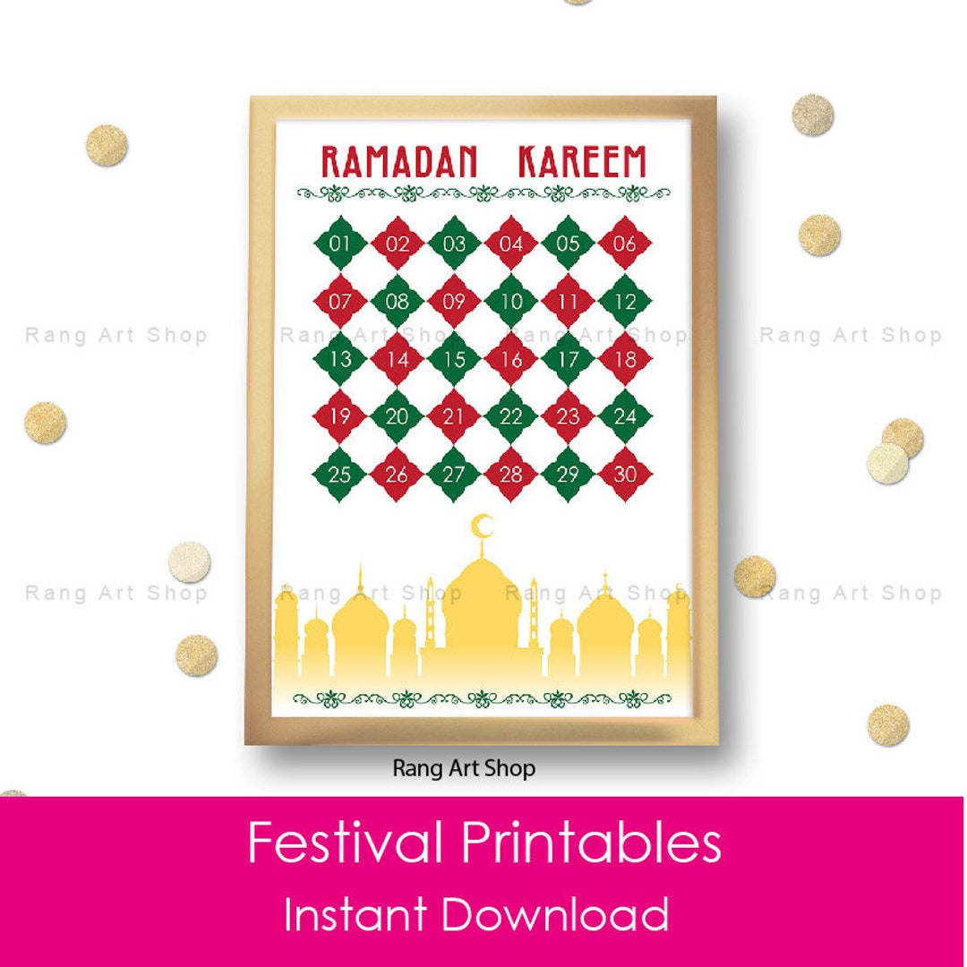 Calendrier compte à rebours Ramadan ornement Moubarak Kareem décoration  Ramadan