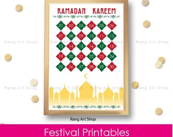 Ramadan Calendar Countdown - Ramadan Party- Muslim Islamic Festival Decor - Ramadan Calendar Printable - Ramadan Mubarak Digital Download