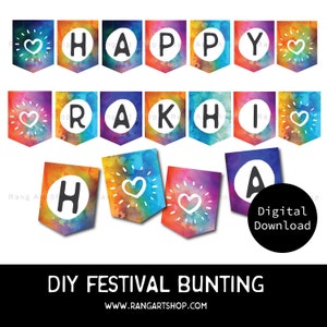 Rakhi Bunting - DIY Raksha Bandhan Printable - Kids Activity Printable - Indian celebrations -Punjabi - Bollywood -Digital Download - Desi