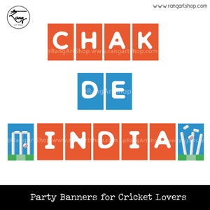 Cricket Party Banner-Indian Cricket Team- Cricket Birthday Decorations-Cricket Party Bunting - Desi - Sports Party - Digital Download