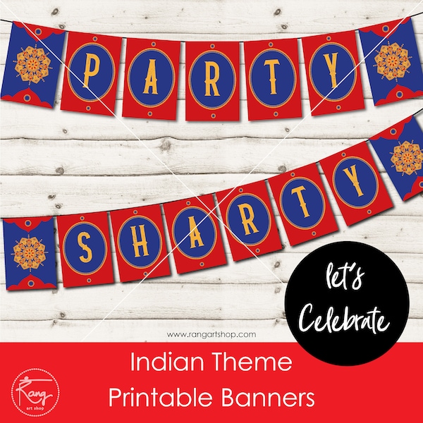 Bollywood Party Banner - Indische Partydekoration - Desi Bunte Wimpelkette - Bollywood Thema Requisiten - Punjabi Party Printable DIGITAL DOWNLOAD