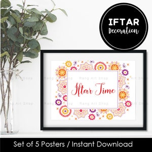 Iftar Time Printables - Ramadan Mubarak decoration - Iftar Party Decor - Iftar Sign - Ramadan Mubarak Printable Digital download