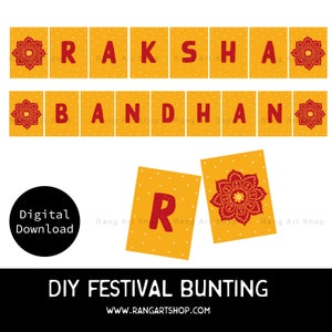 Raksha Bandhan Bunting - DIY  Rakhi Printable - Kids Activity Printable - Indian celebrations -Punjabi - Bollywood -Digital Download - Desi