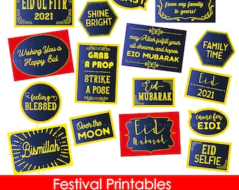 Eid Photo Booth Props - Eid Party Decoration - Muslim Islamic Festival Party Printable - Eid Mubarak Photobooth props Digital Download