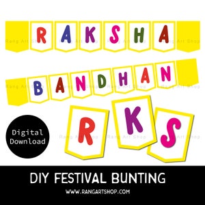 Raksha Bandhan Bunting - DIY  Rakhi Printable - Kids Activity Printable - Indian celebrations -Punjabi - Bollywood -Digital Download - Desi