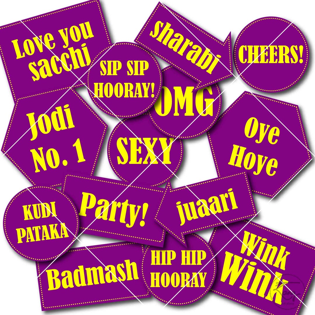 Bollywood Photobooth Props 30 Printable Photobooth Props Indian Celebrationspunjabi Party