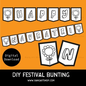 Navratri Bunting - DIY Indian Festival Printable - Kids Activity Printable - Gujarati - Desi - Digital Download - Hindu - Hindu Festival