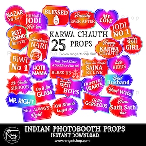Karwachauth Puja - Desi Props for Karwa chauth - Indian Party Photobooth Props - Indian celebrations - Bollywood Party -Digital Download