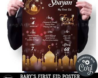 Custom My First Eid - Baby's First Eid Poster - Baby's first Eid Mubarak Board - First Eid party Digital Download Edit Yourself
