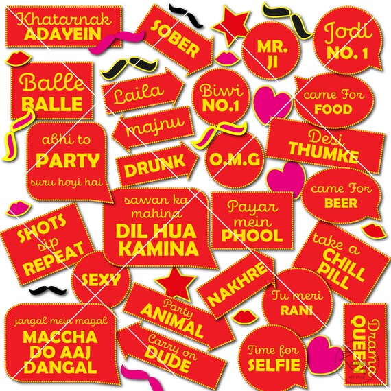 bollywood photo booth props
