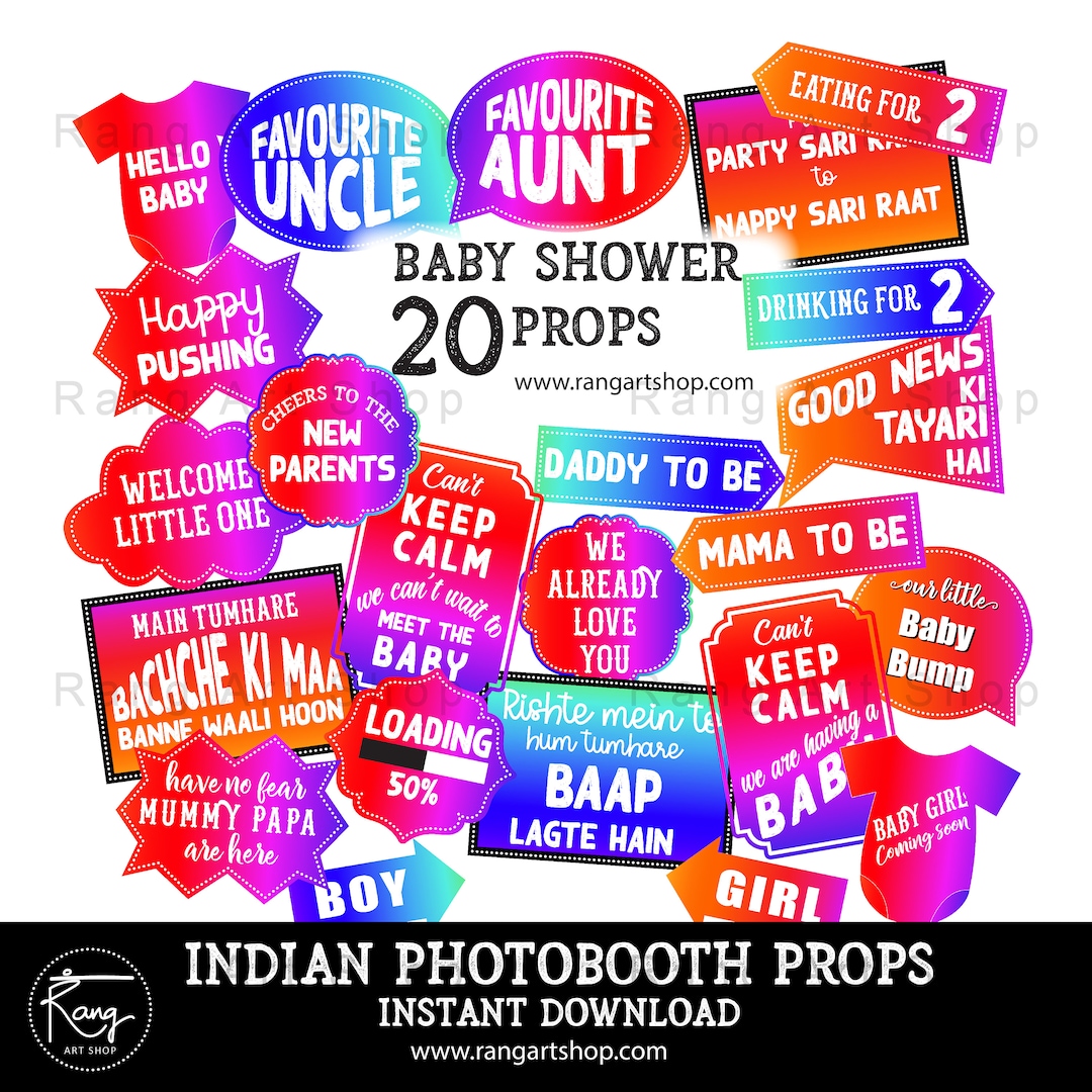 Desi Props for Indian Baby Shower Bollywood Pregnancy Photoshoot Props