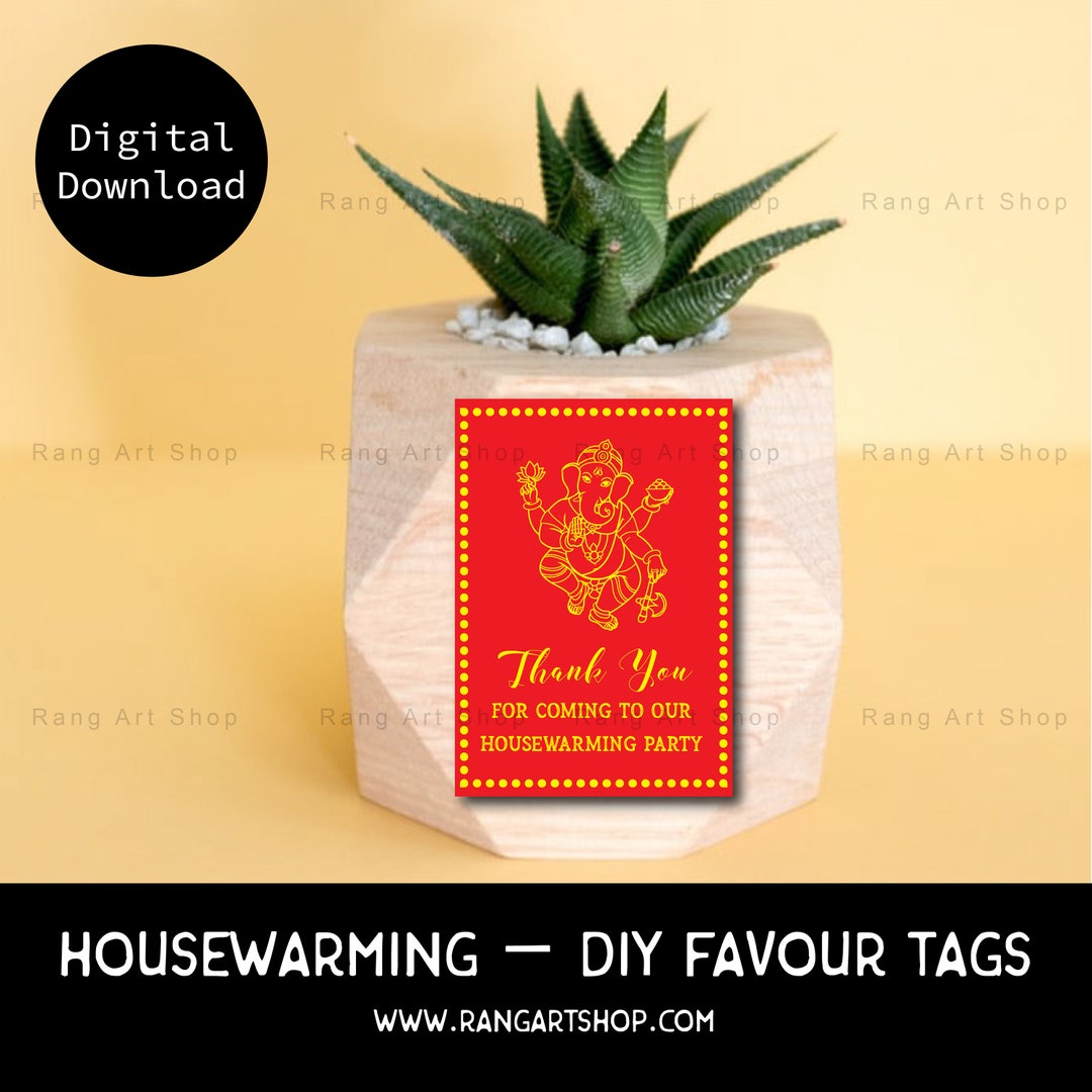Housewarming Thank You Note Housewarming Party Favour Tags Desi Ganesh