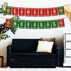 Ramadan Mubarak banner- Ramadan & Eid Party Printable -Muslim Islamic Festival Decorations -Eid Mubarak - Ramadan Decor Digital Download
