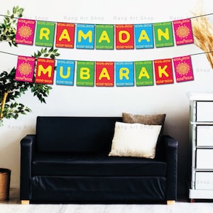 Ramadan Mubarak banner- Ramadan & Eid Party Printable - Muslim Islamic Festival Decorations -Eid Mubarak - Ramadan Decor Digital Download