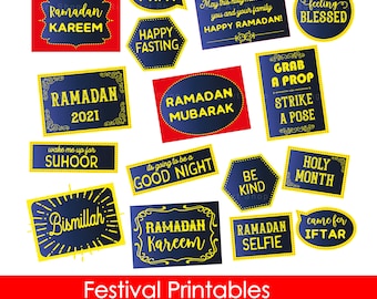 Ramadan  Photobooth Props  - Ramadan Party - Muslim Islamic Festival Decor - Eid Party Printable - Ramadan Mubarak Digital Download