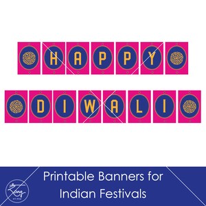 Diwali Banner - Diwali Decoration Indian Festival Bunting - Bollywood Themed Party Diwali backdrop - Diwali Decor - Indian Diwali Printable