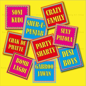 Punjabi Slang Photobooth Props -Punjabi Party - Bollywood Party - Printable Props - Digital Download- Desi Party - Hindi Indian Theme -
