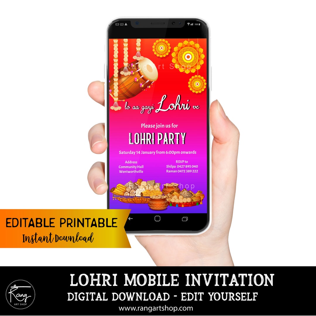 Lohri Invite Lohri Invitation Lohri Mobile Phone Invite First