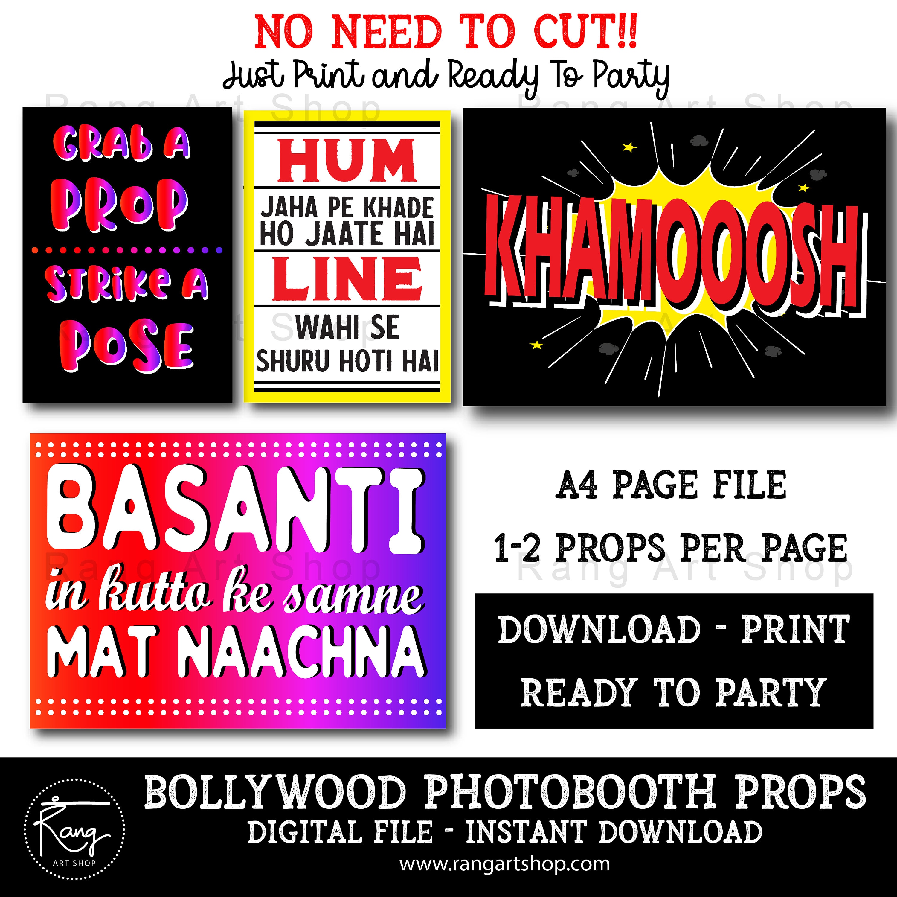 Bollywood Film Dialogue Photo Booth Props, Bollywood Party, 50% OFF