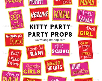 Kitty Party Photobooth Props - Printable Photobooth Props- Indian celebrations-Punjabi Party - Bollywood Party -Digital Download - Desi