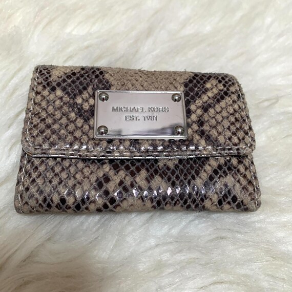 MICHAEL KORS Gray Python Leather Small Vintage Je… - image 20
