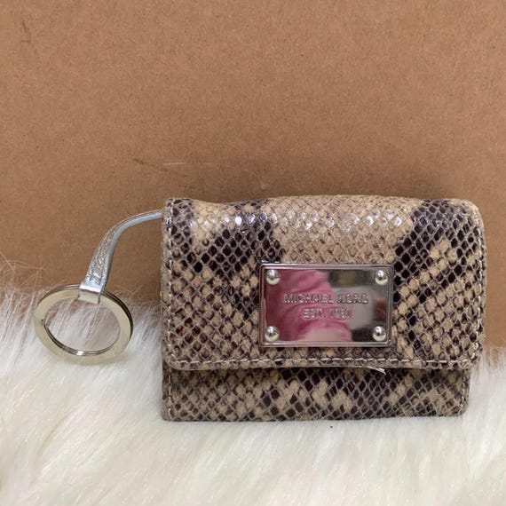 MICHAEL KORS Gray Python Leather Small Vintage Je… - image 1