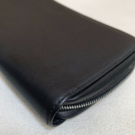 COACH Large Black Leather Vintage Y2K Unisex Zip … - image 4